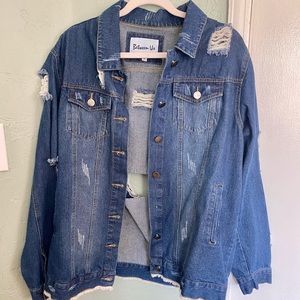 Dark Denim Frayed Jacket